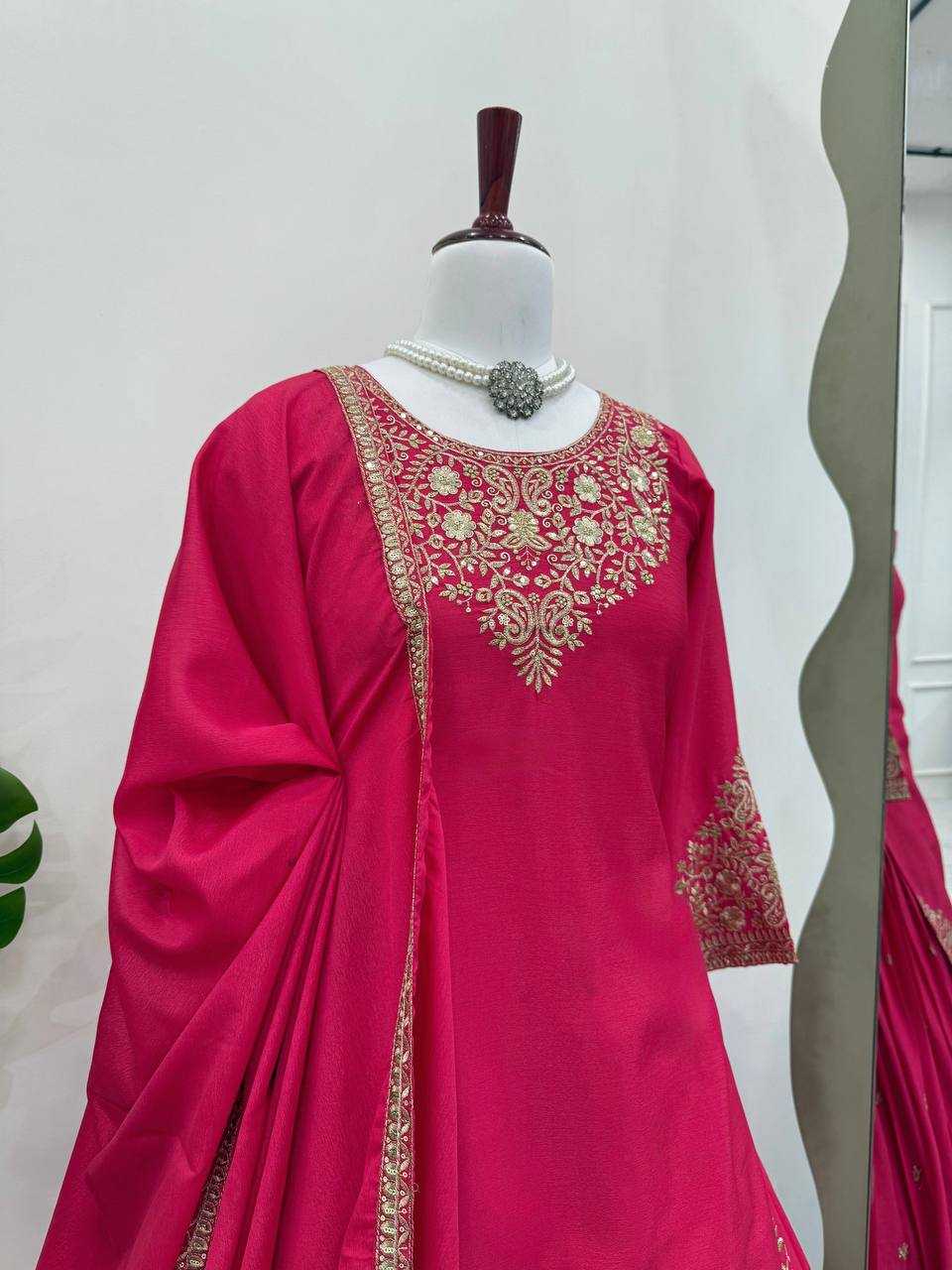 Ynf Chinon Silk RIN162 5890 Lehengas Wedding Collections Festive Collections Wholesale Designer Lehenga Silk Lehenga Wedding Outfits Manufacturer
