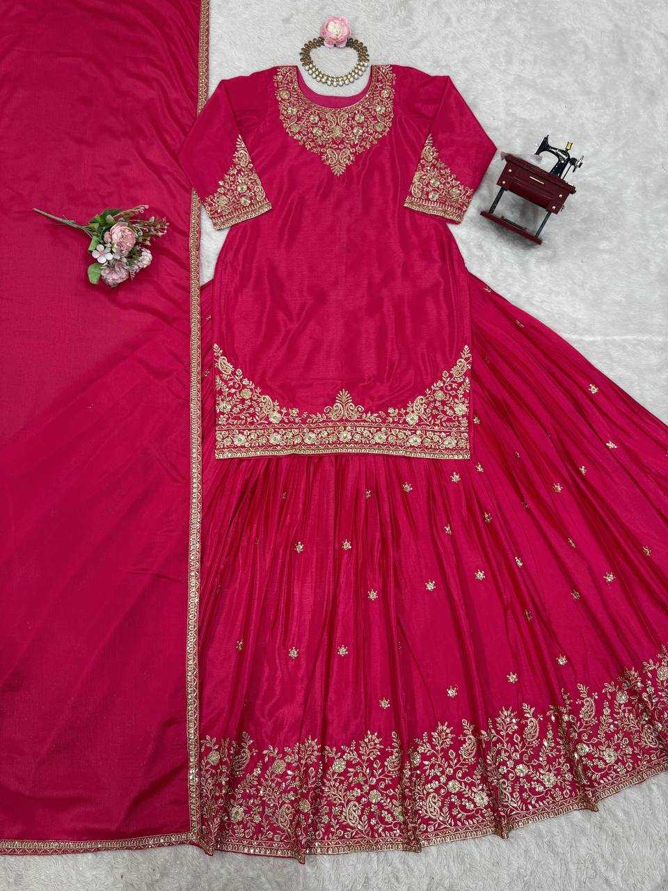 Ynf Chinon Silk RIN162 5890 Lehengas Wedding Collections Festive Collections Wholesale Designer Lehenga Silk Lehenga Wedding Outfits Manufacturer