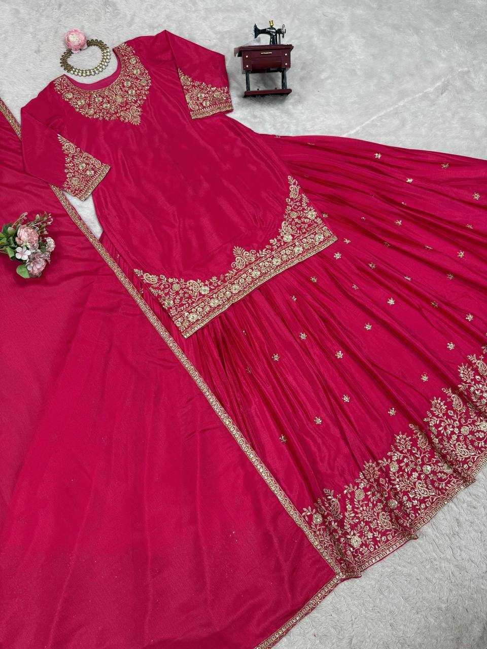 Ynf Chinon Silk RIN162 5890 Lehengas Wedding Collections Festive Collections Wholesale Designer Lehenga Silk Lehenga Wedding Outfits Manufacturer