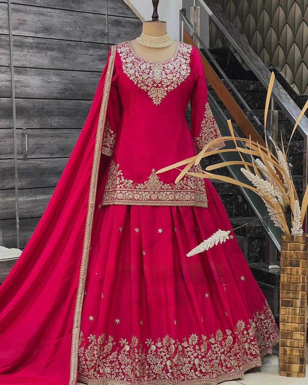 Ynf Chinon Silk RIN162 5890 Lehengas Wedding Collections Festive Collections Wholesale Designer Lehenga Silk Lehenga Wedding Outfits Manufacturer