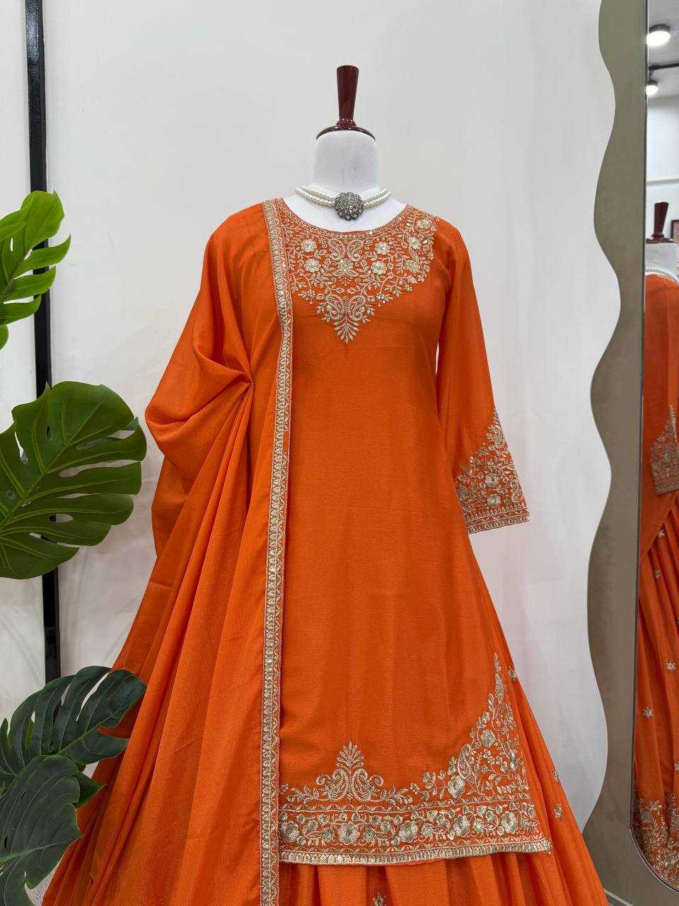 Ynf Chinon Silk RIN162 5890 Lehengas Wedding Collections Festive Collections Wholesale Designer Lehenga Silk Lehenga Wedding Outfits Manufacturer