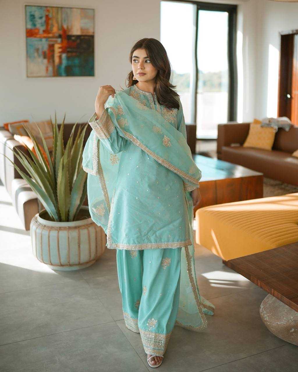Ynf Chinon Silk RIN197 4771 Suits & Dresses Wholesale Embroidery Suits Party wear suits Bridal Suits Manufacturer