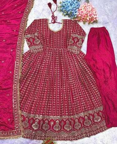 Ynf Chinon Silk RIN222 ELASTIC Gowns Wholesale Embroidery Gowns Silk Gowns Pink Gown Manufacturer