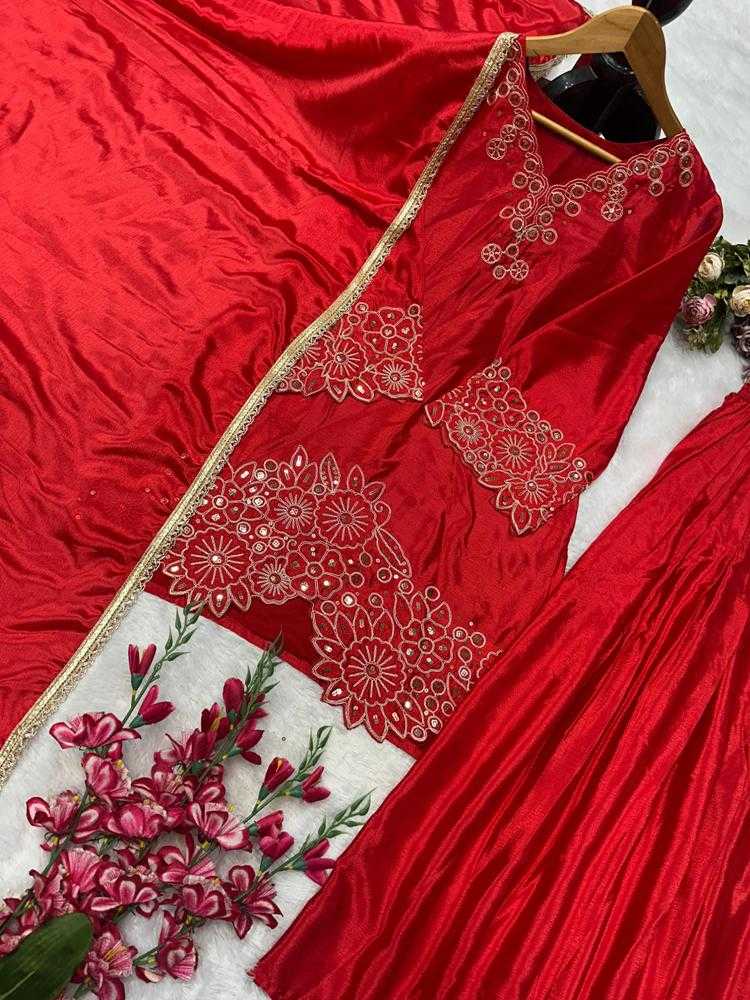 Ynf Chinon Silk RIN222 HAVY Suits & Dresses Wedding Collections Festive Collections Wholesale Sharara Salwar Suits Embroidery Suits Ladies Silk Suit Manufacturer