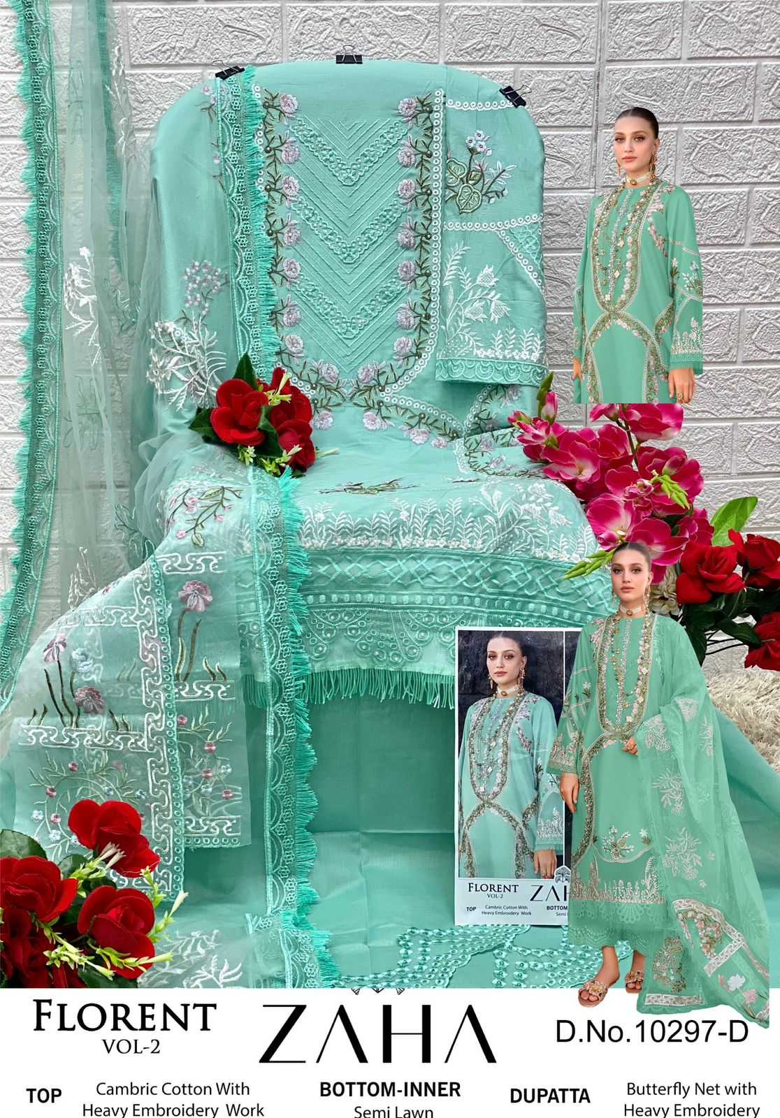 Ynf Cotton Cambric KESH444 10297 Suits & Dresses Wedding Collections Wholesale Embroidery Suits Cotton Suits Designer Suits Manufacturer