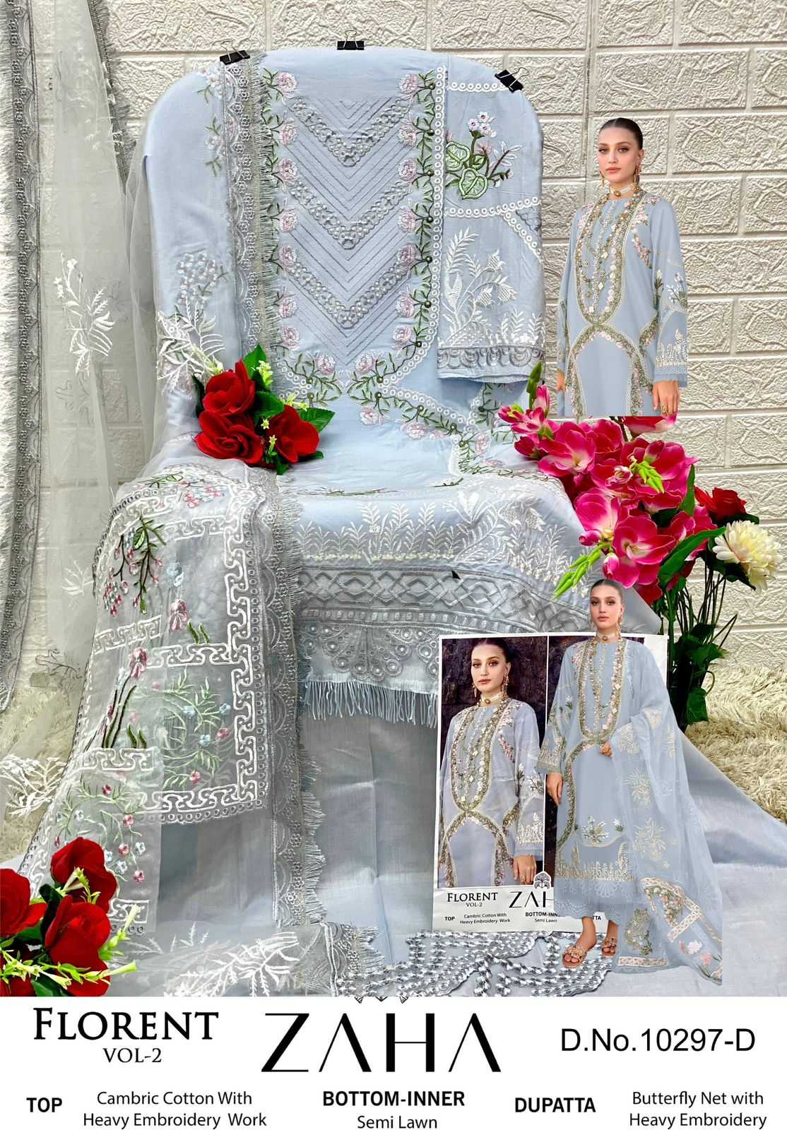 Ynf Cotton Cambric KESH444 10297 Suits & Dresses Wedding Collections Wholesale Embroidery Suits Cotton Suits Designer Suits Manufacturer