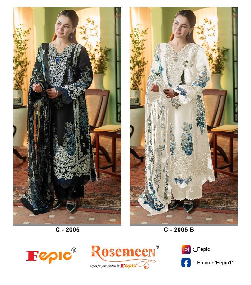Ynf Cotton Cambric KESH446 FEPIC-ROSEMEEN-2005 Suits & Dresses Wedding Collections Festive Collections Wholesale Embroidery Suits Cotton Suits Designer Suits Manufacturer