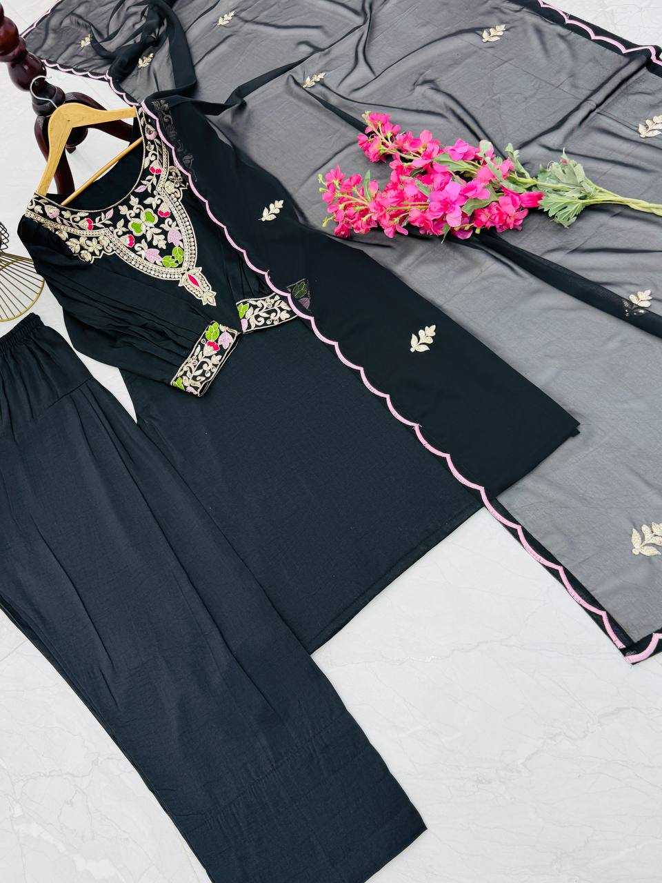 Ynf Cotton KESH158 9283 Suits & Dresses Wedding Collections Festive Collections Wholesale Embroidery Suits Cotton Suits Palazzo Suit Manufacturer