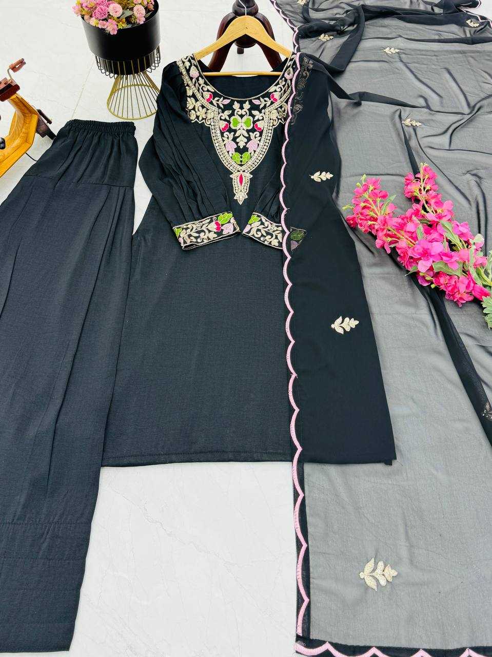 Ynf Cotton KESH158 9283 Suits & Dresses Wedding Collections Festive Collections Wholesale Embroidery Suits Cotton Suits Palazzo Suit Manufacturer