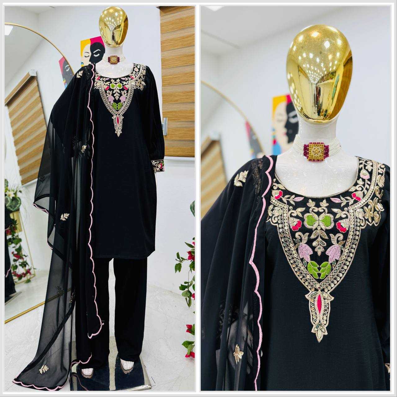 Ynf Cotton KESH158 9283 Suits & Dresses Wedding Collections Festive Collections Wholesale Embroidery Suits Cotton Suits Palazzo Suit Manufacturer