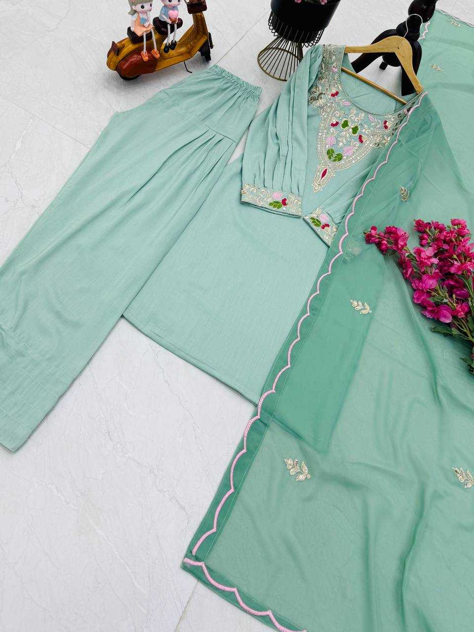 Ynf Cotton KESH158 9283 Suits & Dresses Wedding Collections Festive Collections Wholesale Embroidery Suits Cotton Suits Palazzo Suit Manufacturer