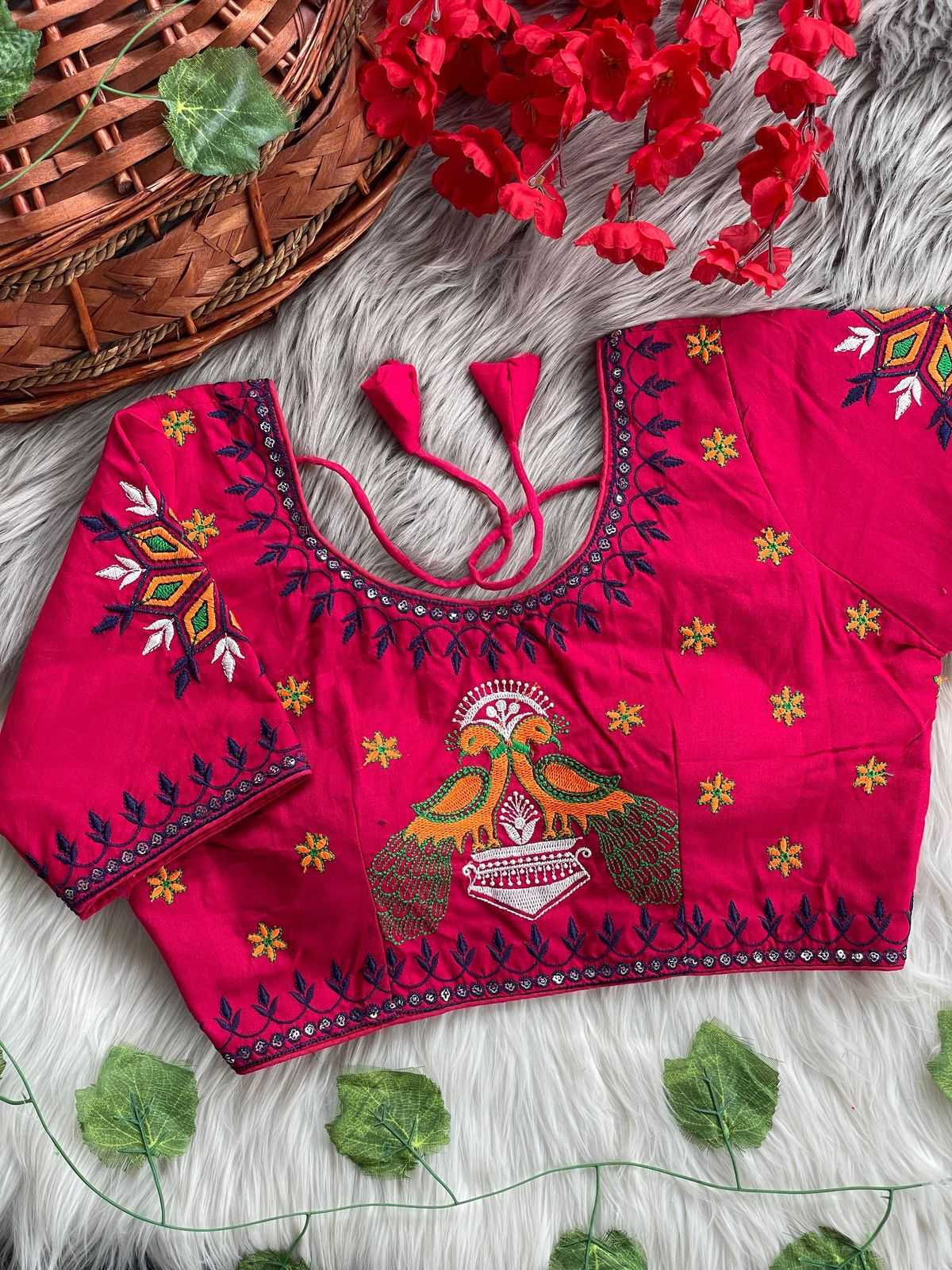 Ynf Cotton KESH426 Geeta-10 Readymade Blouses Wholesale Sequence Embroidery Blouse Designer Blouse Cotton Blouse Manufacturer