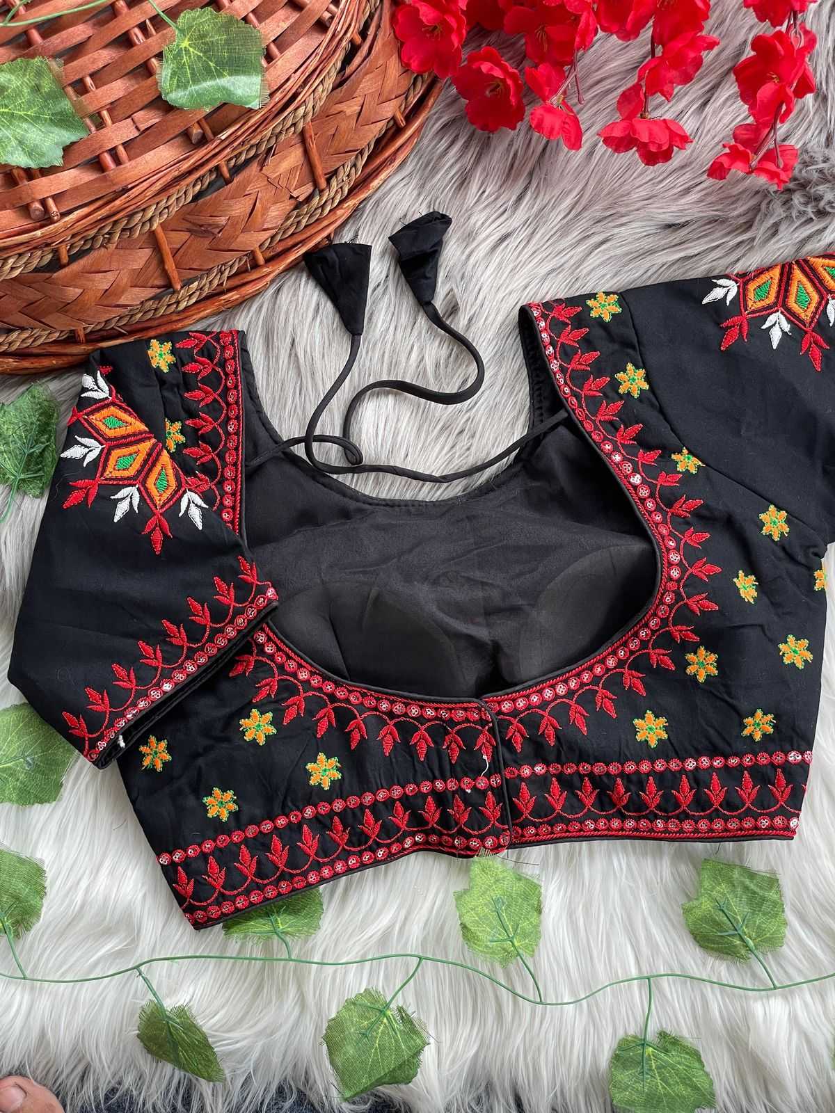 Ynf Cotton KESH426 Geeta-10 Readymade Blouses Wholesale Sequence Embroidery Blouse Designer Blouse Cotton Blouse Manufacturer