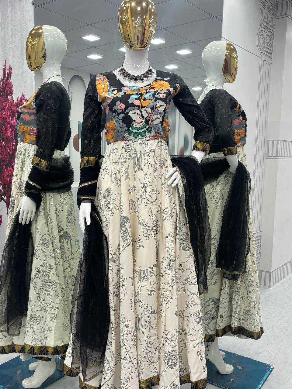Ynf Cotton KESH496 489 Gowns Wholesale Printed Gowns Fancy Gowns Anarkali Gown Manufacturer