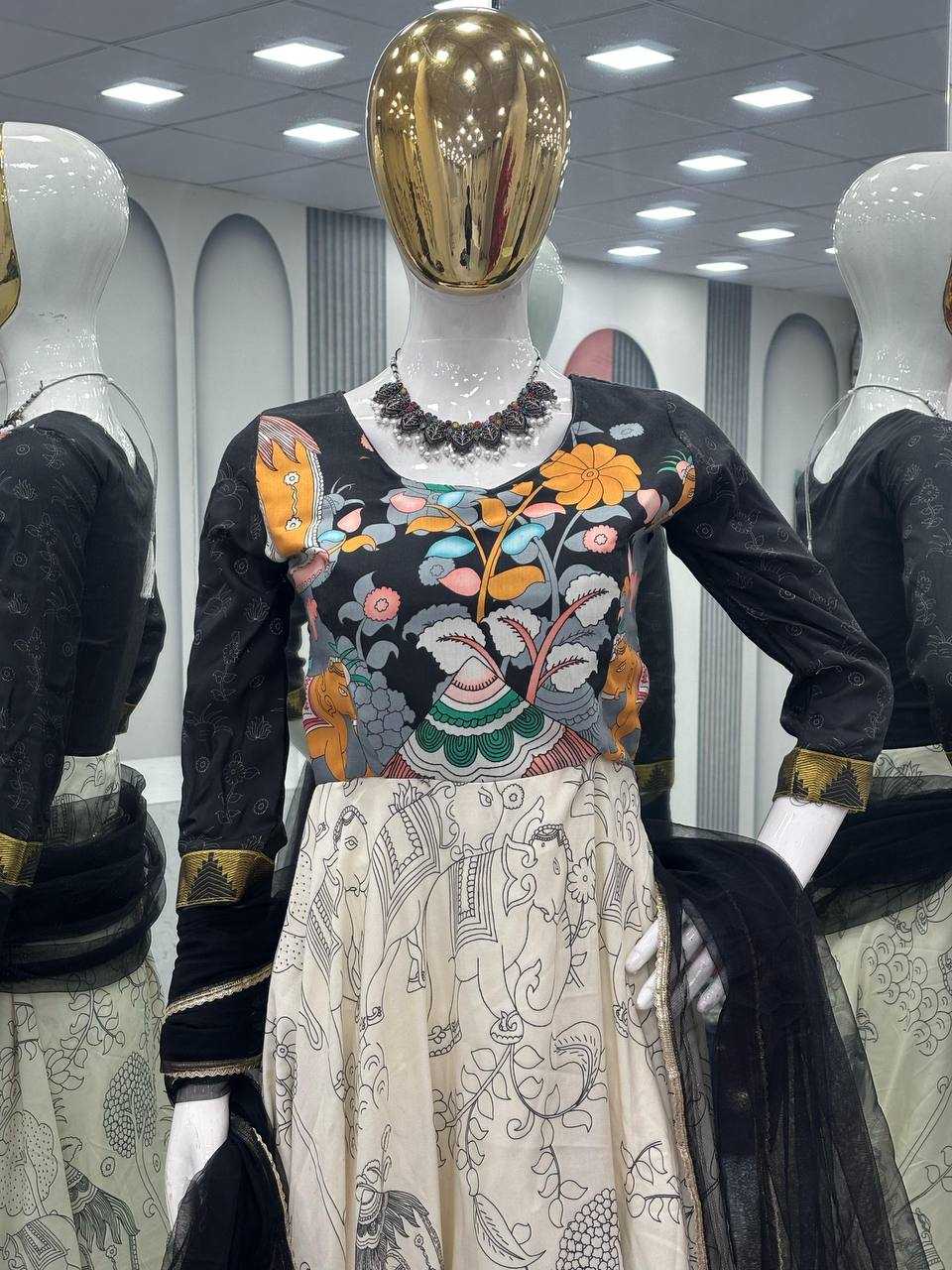 Ynf Cotton KESH496 489 Gowns Wholesale Printed Gowns Fancy Gowns Anarkali Gown Manufacturer