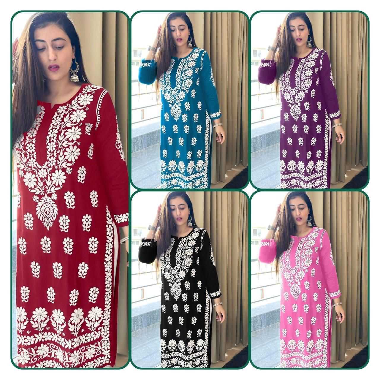 Ynf Cotton KESH502 575 Kurti Wholesale Cotton Kurtis Rayon Kurtis Chikan Kurti Manufacturer
