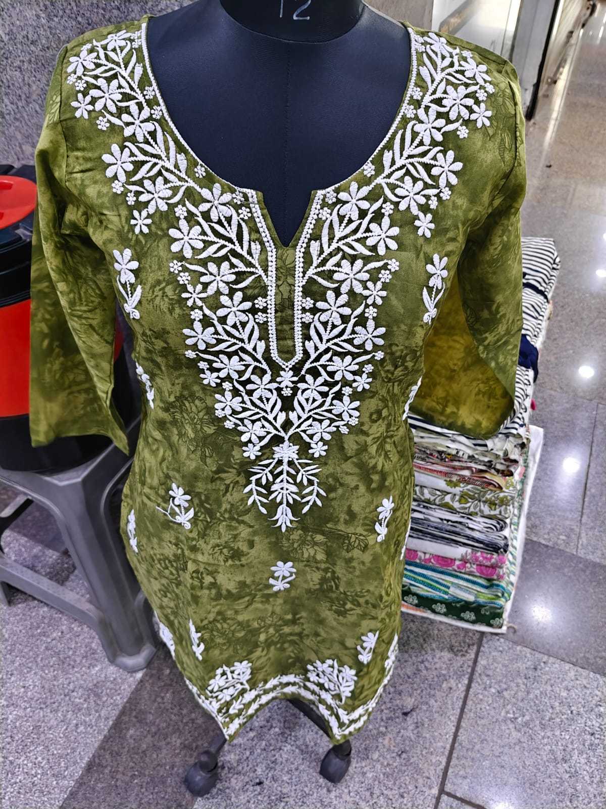 Ynf Cotton KESH502 Chikankari Kurti Wholesale Printed Kurtis Cotton Kurtis Chikan Kurti Manufacturer