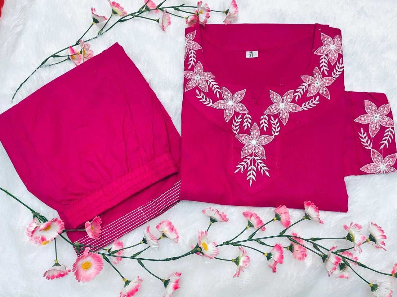 Ynf Cotton KESH502 Upgrade Kurti Wholesale Designer Kurtis Embroidered Kurtis Kurti With Palazzo Manufacturer