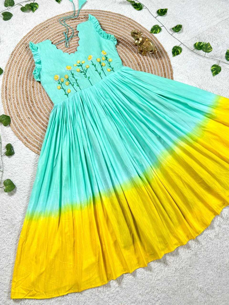 Ynf Cotton KESH505 356 Gowns Wholesale Printed Gowns Fancy Gowns Long Gowns Manufacturer