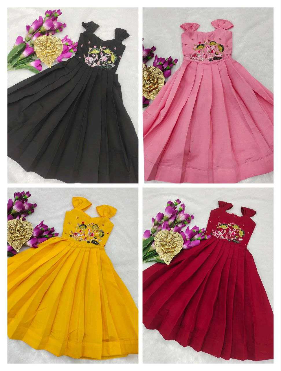 Ynf Cotton RIN161 pure roman Kids Wear Wholesale Kids Gown Indian Wear For Kids Kids Wedding Outfits Manufacturer