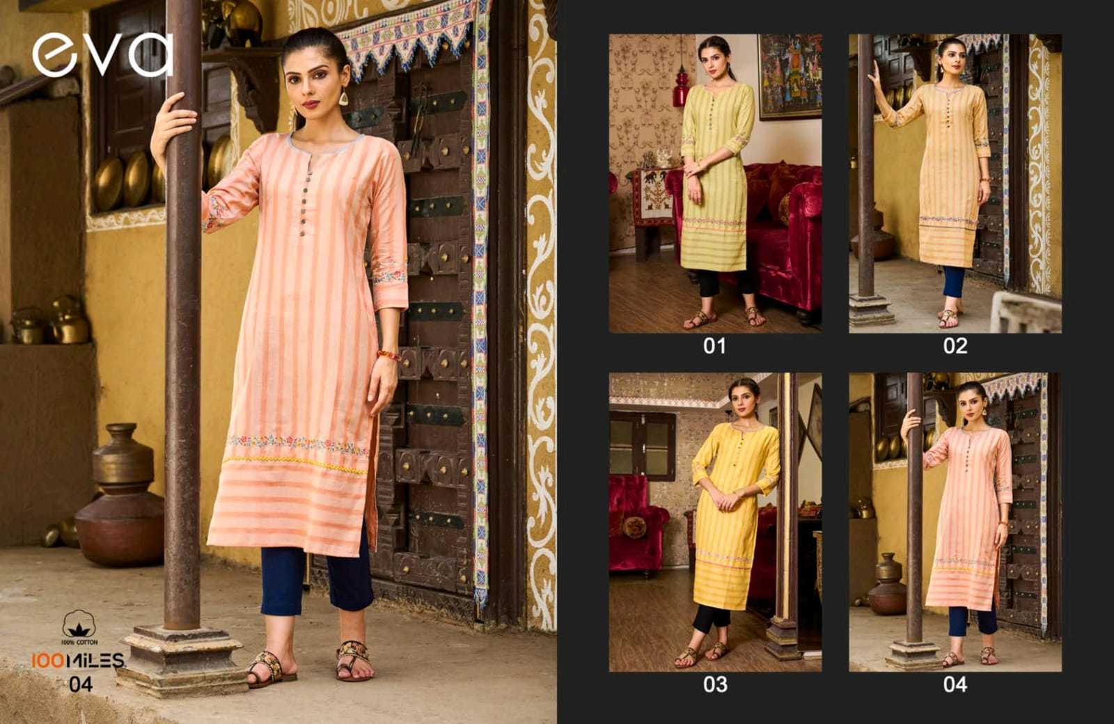 Ynf Cotton RIN190 100MILES-EVA Setwise Collections Wholesale Kurtis Catalogs Manufacturer
