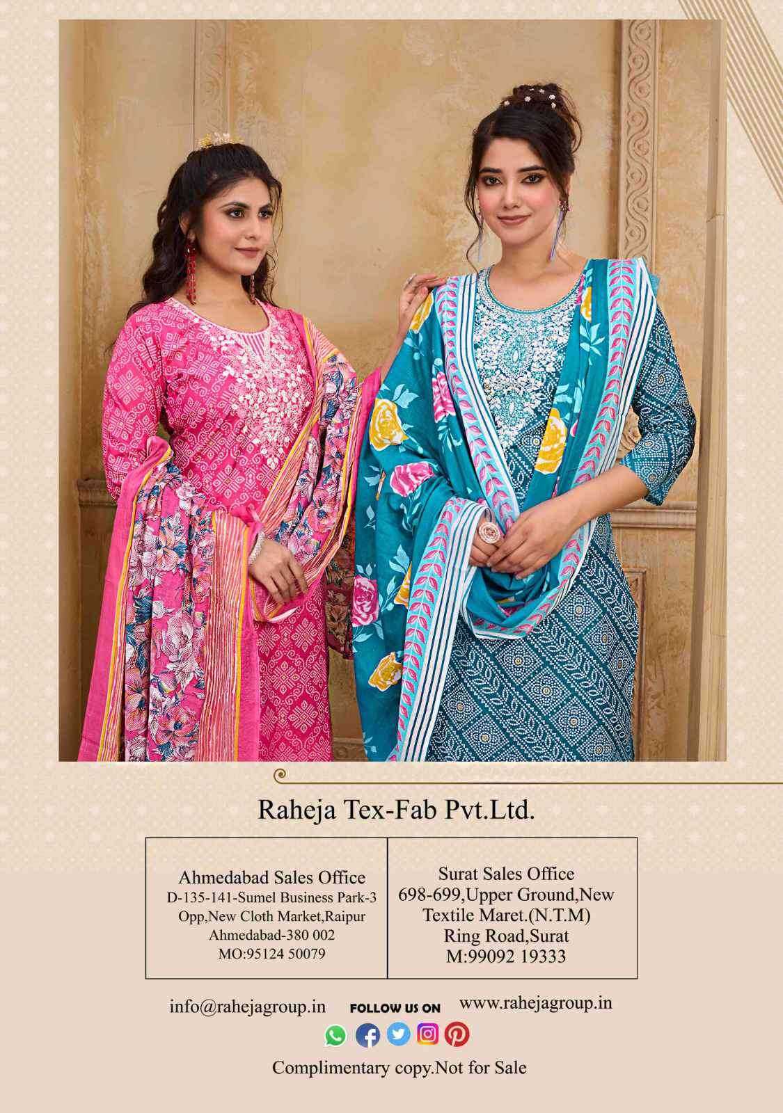 Ynf Cotton RIN190 BANDHANI Setwise Collections Wholesale Kurtis Catalogs Manufacturer