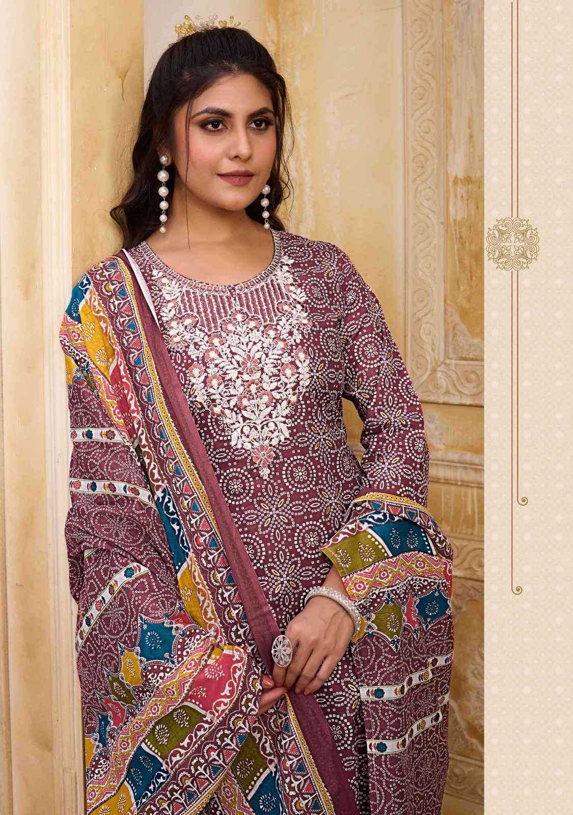 Ynf Cotton RIN190 BANDHANI Setwise Collections Wholesale Kurtis Catalogs Manufacturer
