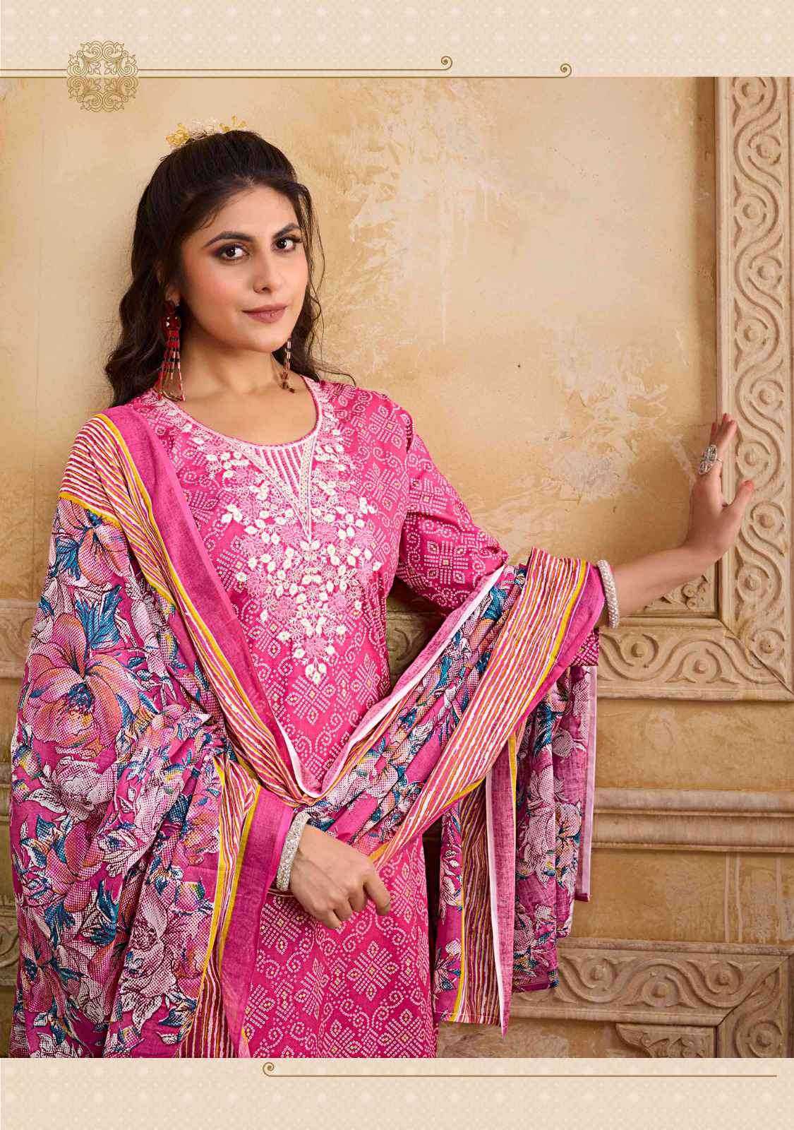 Ynf Cotton RIN190 BANDHANI Setwise Collections Wholesale Kurtis Catalogs Manufacturer