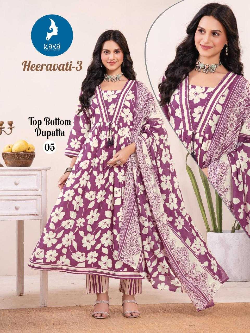 Ynf Cotton RIN190 KAYA KURTI-HEERAVATI -3 Setwise Collections Wholesale Gowns Catalogs Manufacturer