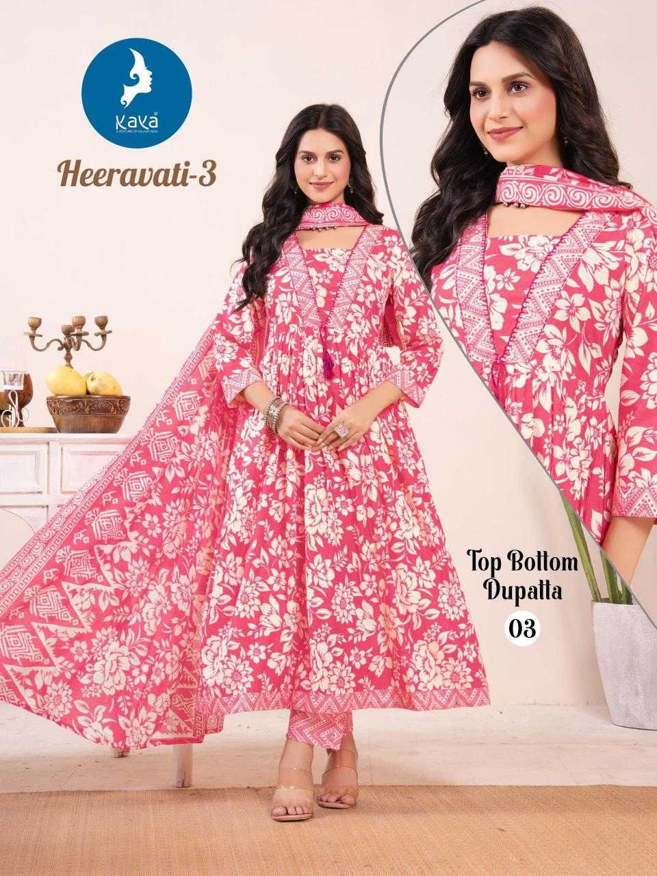Ynf Cotton RIN190 KAYA KURTI-HEERAVATI -3 Setwise Collections Wholesale Gowns Catalogs Manufacturer