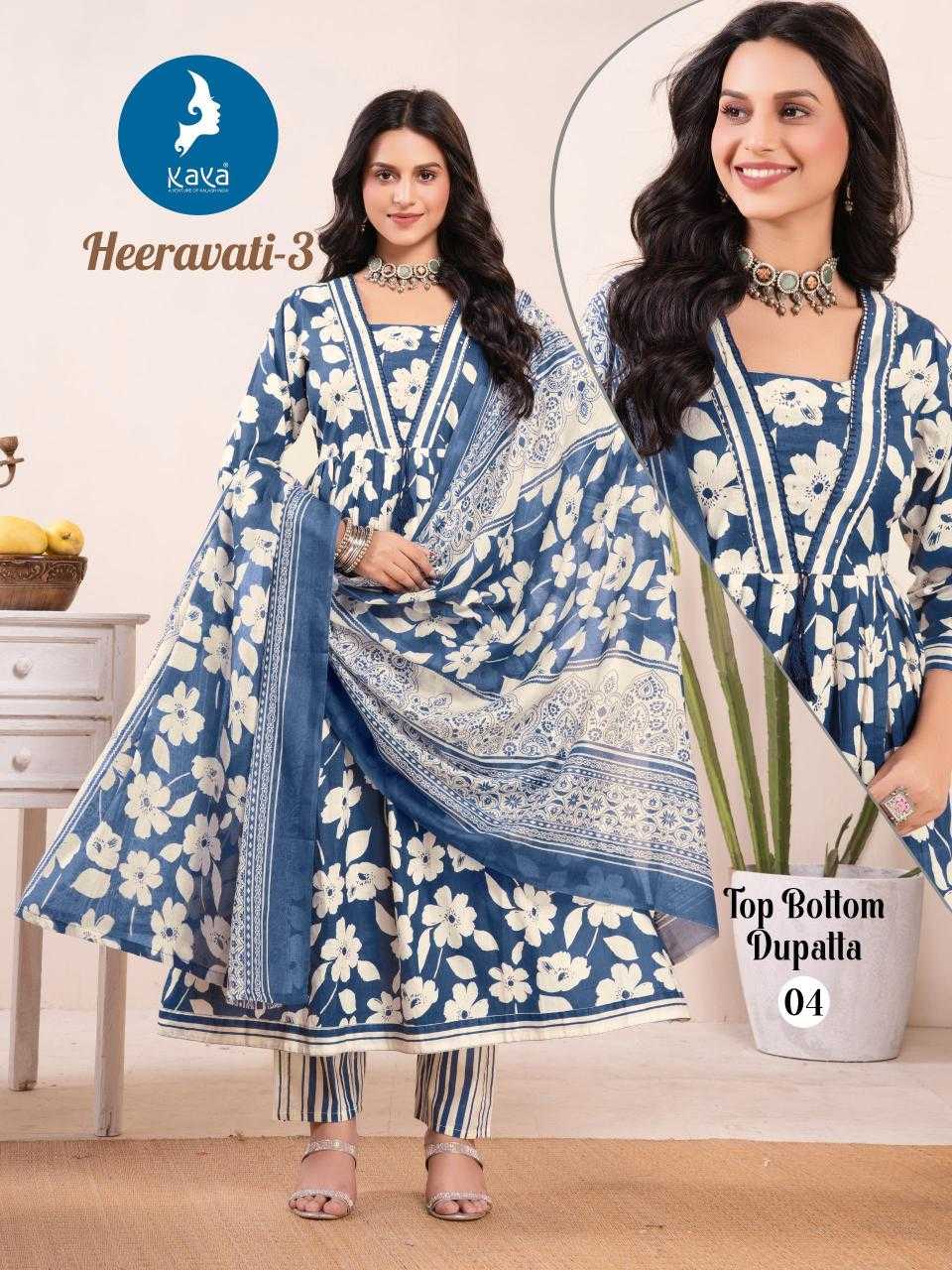 Ynf Cotton RIN190 KAYA KURTI-HEERAVATI -3 Setwise Collections Wholesale Gowns Catalogs Manufacturer