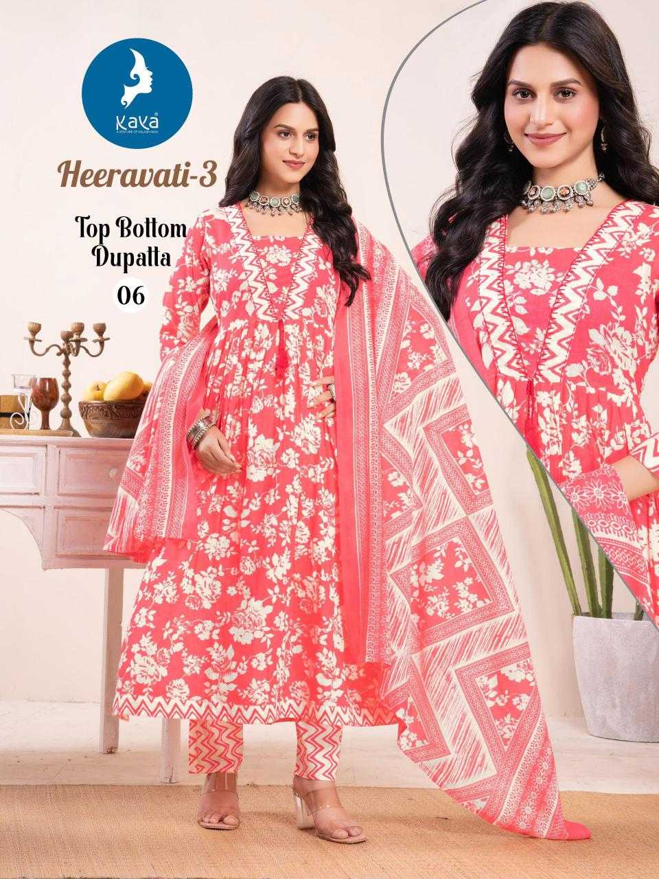Ynf Cotton RIN190 KAYA KURTI-HEERAVATI -3 Setwise Collections Wholesale Gowns Catalogs Manufacturer