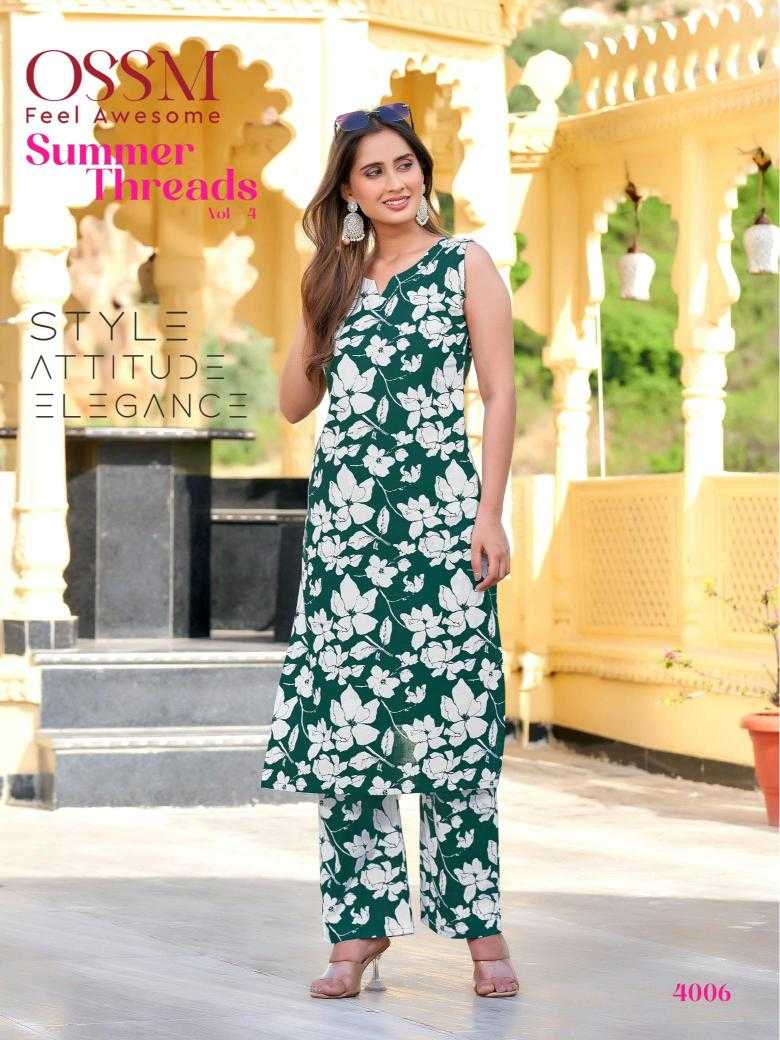 Ynf Cotton RIN190 OSSM-SUMMER THREADS Vol 04 Setwise Collections Wholesale Kurtis Catalogs Manufacturer