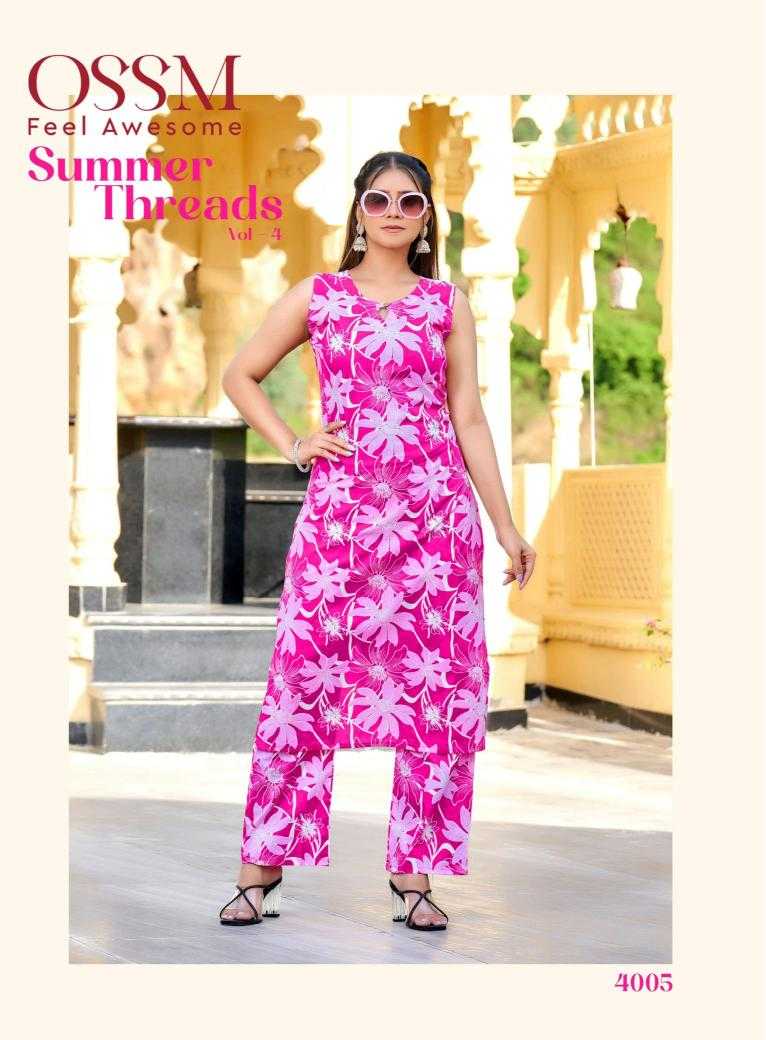 Ynf Cotton RIN190 OSSM-SUMMER THREADS Vol 04 Setwise Collections Wholesale Kurtis Catalogs Manufacturer