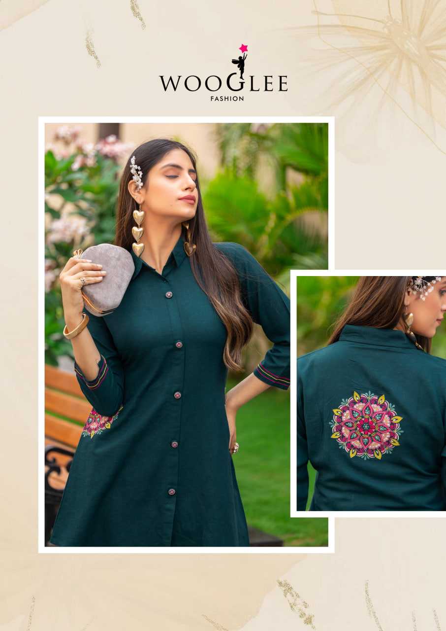 Ynf Cotton RIN190 WOOGLEE Elina Setwise Collections Wholesale Kurtis Catalogs Manufacturer
