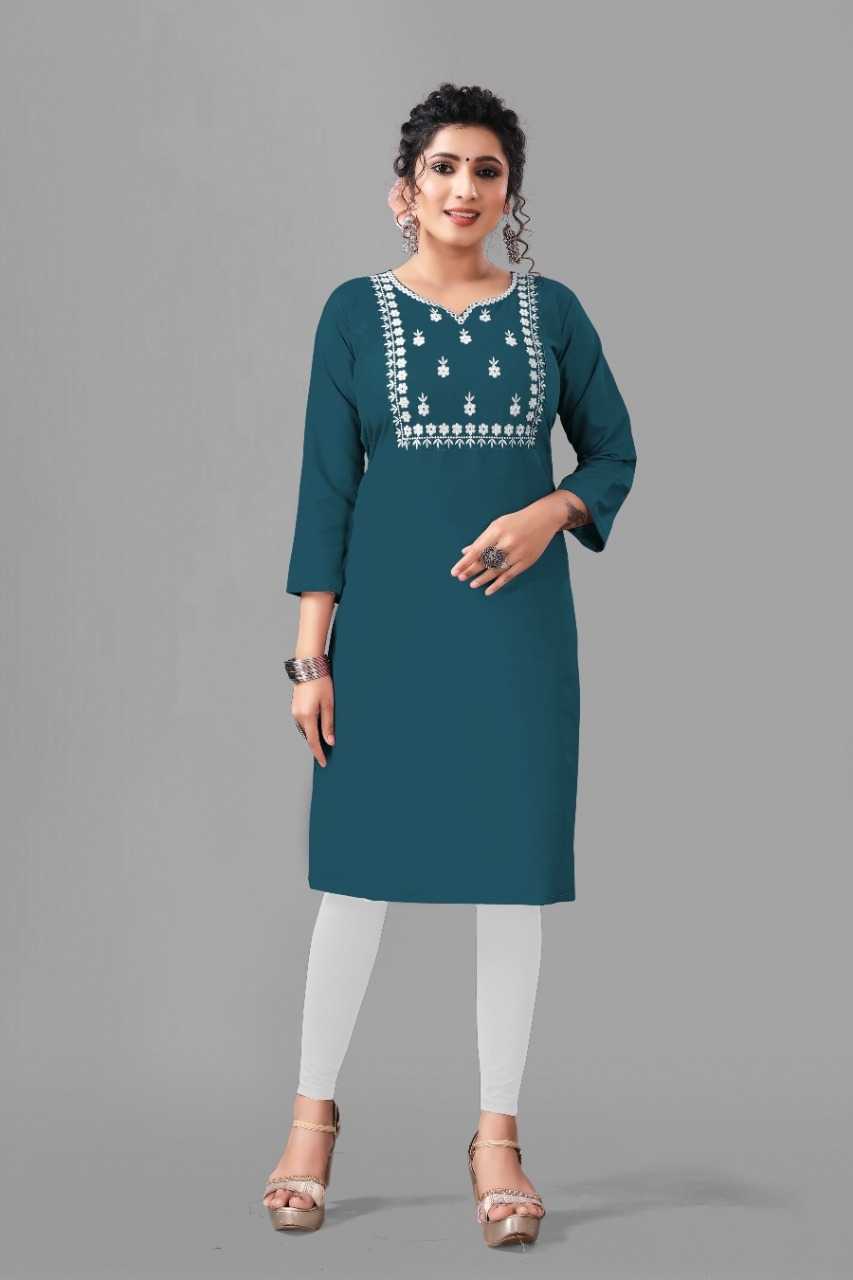 Ynf Cotton RIN222 KIWI Kurti Plus Size Collections Wholesale Designer Kurtis Cotton Kurtis Embroidered Kurtis Manufacturer