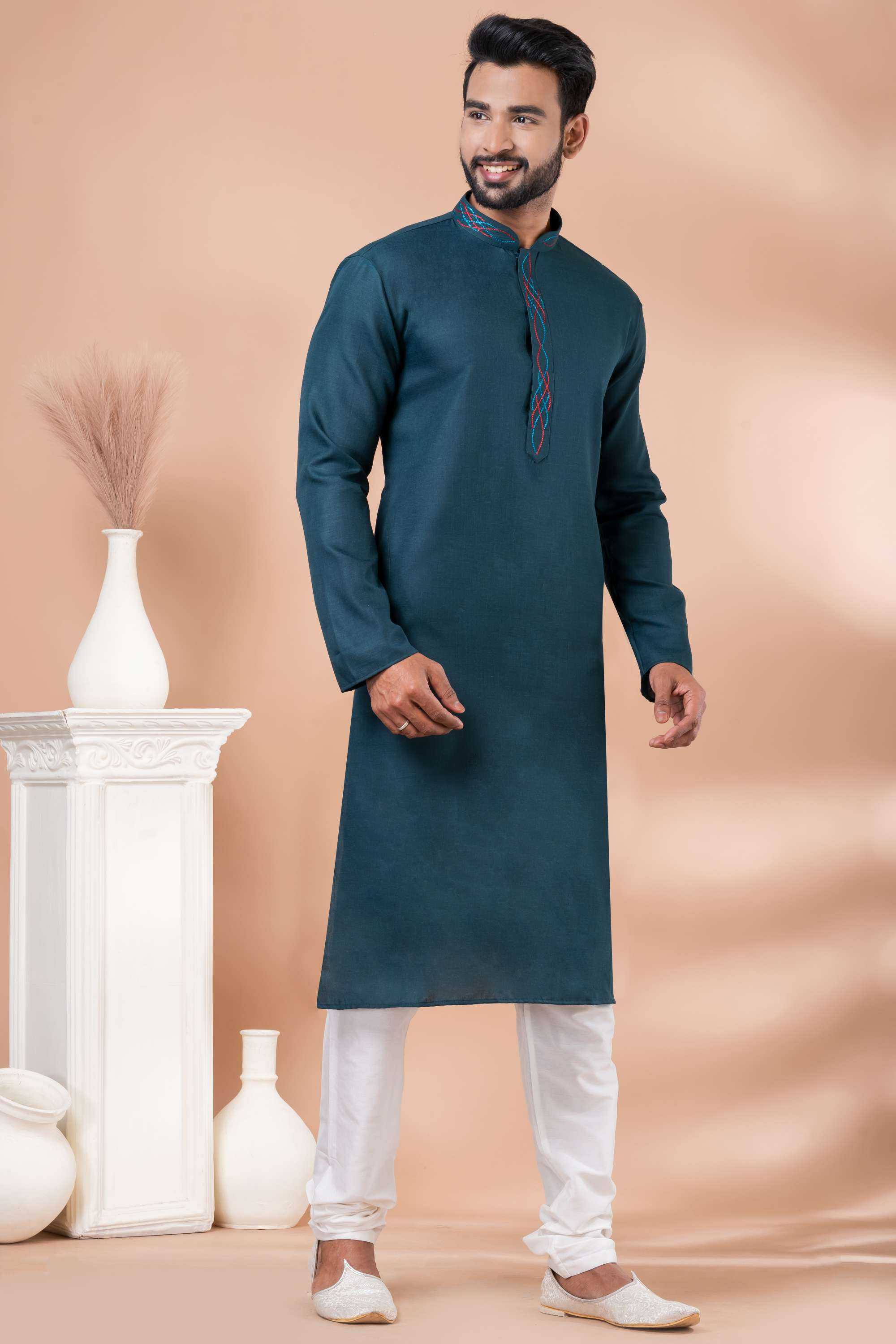 Ynf Cotton RIN223 3372A Mens Wear Wholesale Mens Kurtas Mens Kurta Pyjama Men Wedding kurta Manufacturer