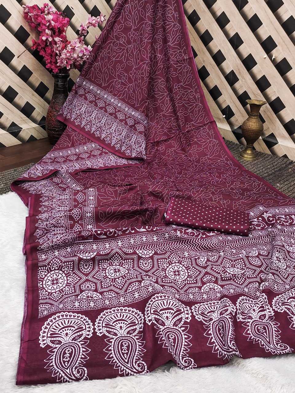 Ynf Cotton RIN229 112 Sarees Wholesale Ajrakh Sarees Cotton Sarees Mulmul Cotton Sarees Manufacturer