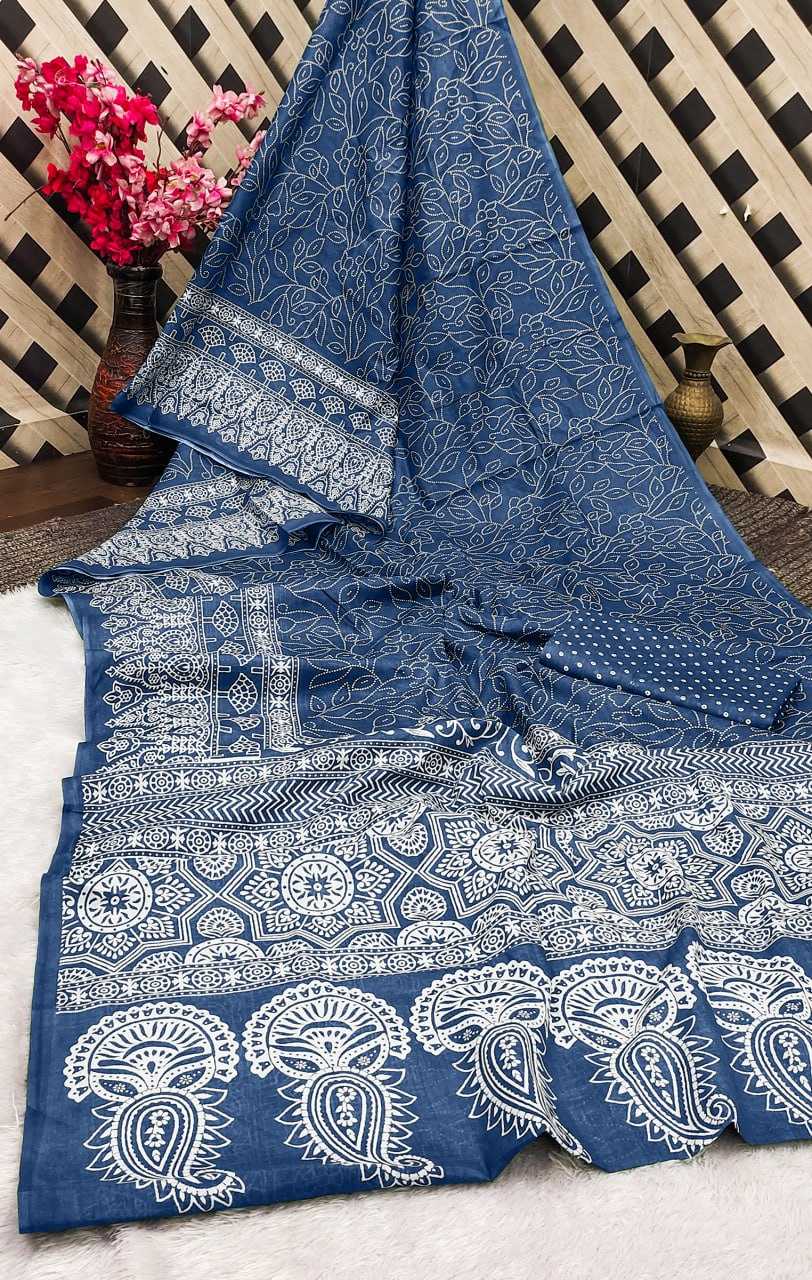 Ynf Cotton RIN229 112 Sarees Wholesale Ajrakh Sarees Cotton Sarees Mulmul Cotton Sarees Manufacturer