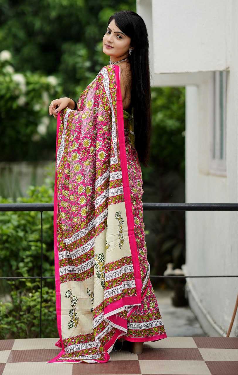 Ynf Cotton RIN229 93 Sarees Wholesale Fancy Sarees Printed Sarees Cotton Linen Sarees Manufacturer