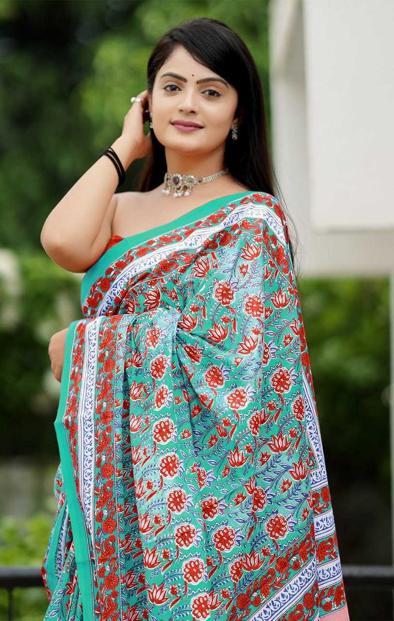 Ynf Cotton RIN229 93 Sarees Wholesale Fancy Sarees Printed Sarees Cotton Linen Sarees Manufacturer