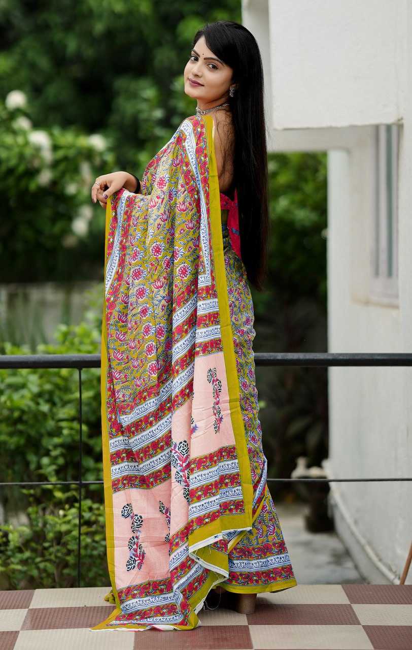 Ynf Cotton RIN229 93 Sarees Wholesale Fancy Sarees Printed Sarees Cotton Linen Sarees Manufacturer