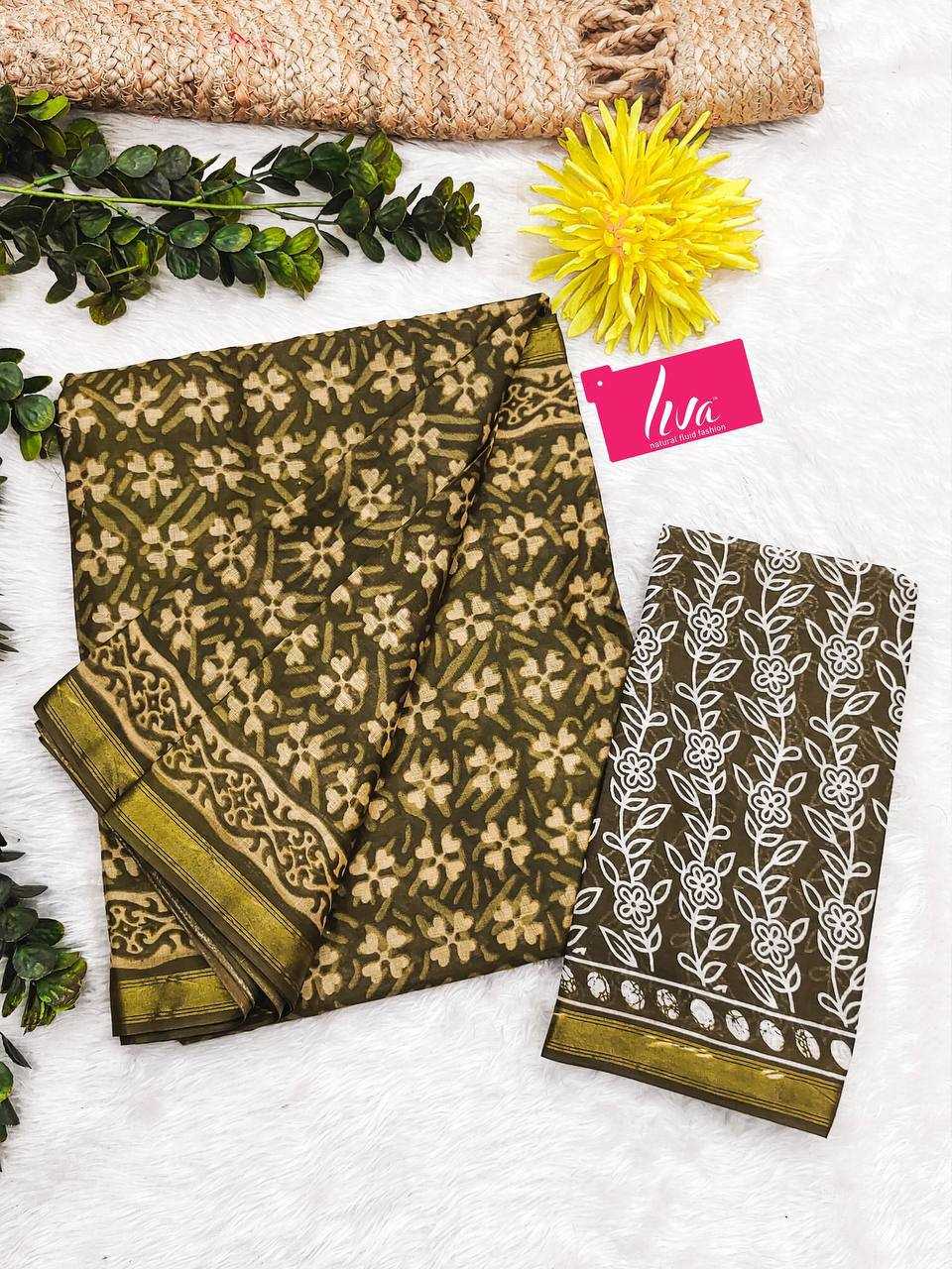 Ynf Cotton RIN229 Bagru Sarees Wholesale Party Wear Sarees Zari Border Sarees Manufacturer