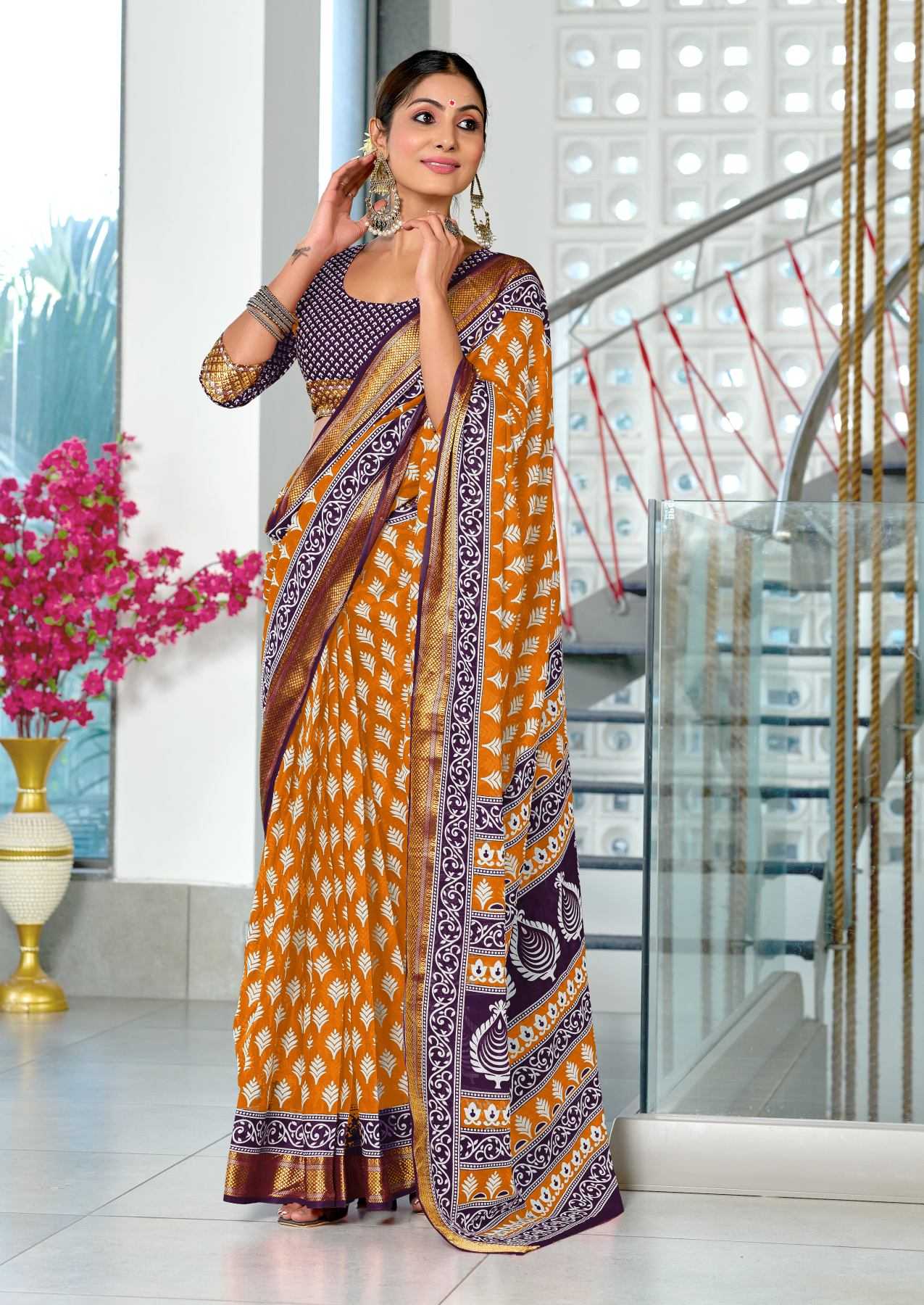 Ynf Cotton Sarees Wholesale Printed Cotton Saree Cotton Sarees Mulmul Cotton Sarees Manufacturer