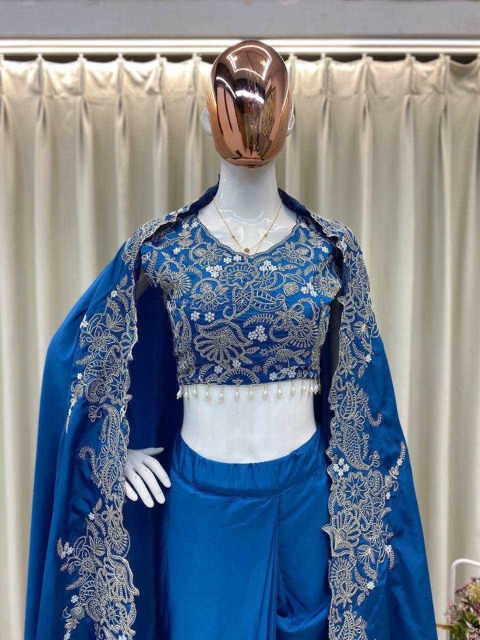 Ynf Crepe RIN110 365 Gowns Wholesale Embroidery Gowns Party Wear Gowns Designer Gowns Indo-Western Gowns Lace Gowns Manufacturer