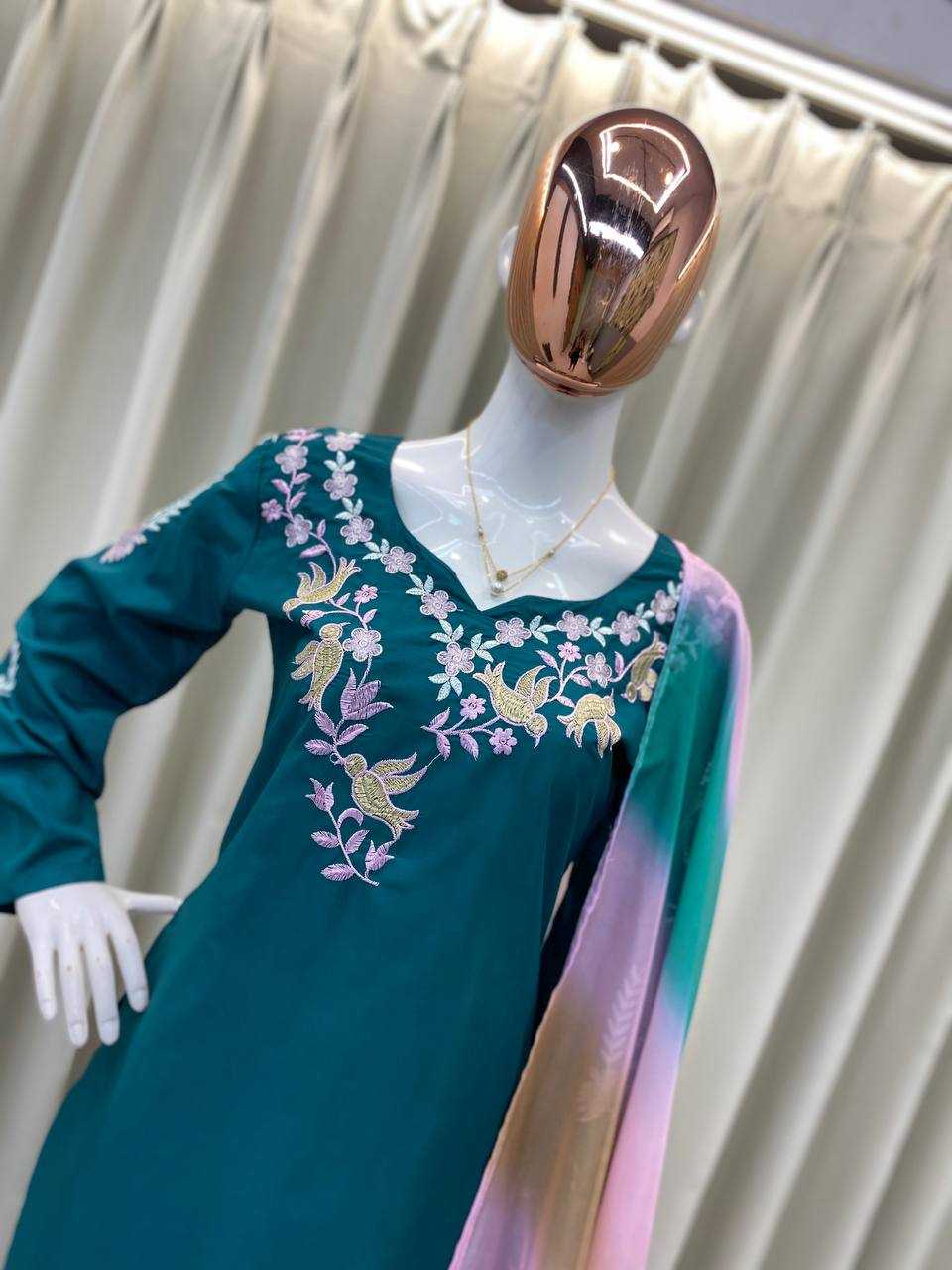 Ynf Crepe RIN110 367 Suits & Dresses Wedding Collections Festive Collections Wholesale Indo Western Dresses Embroidery Suits Ladies Salwar Suits Manufacturer