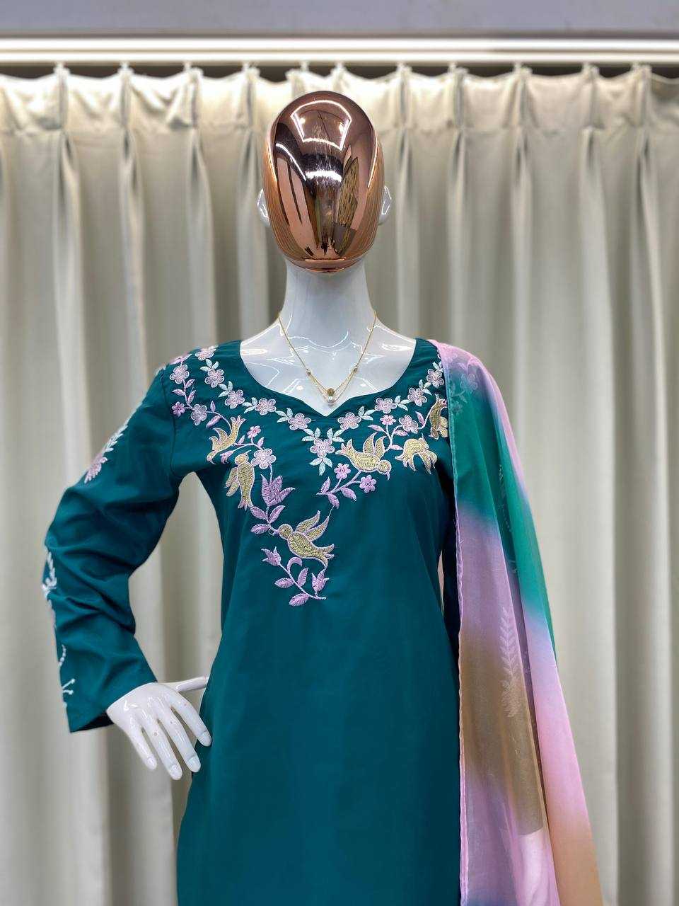 Ynf Crepe RIN110 367 Suits & Dresses Wedding Collections Festive Collections Wholesale Indo Western Dresses Embroidery Suits Ladies Salwar Suits Manufacturer