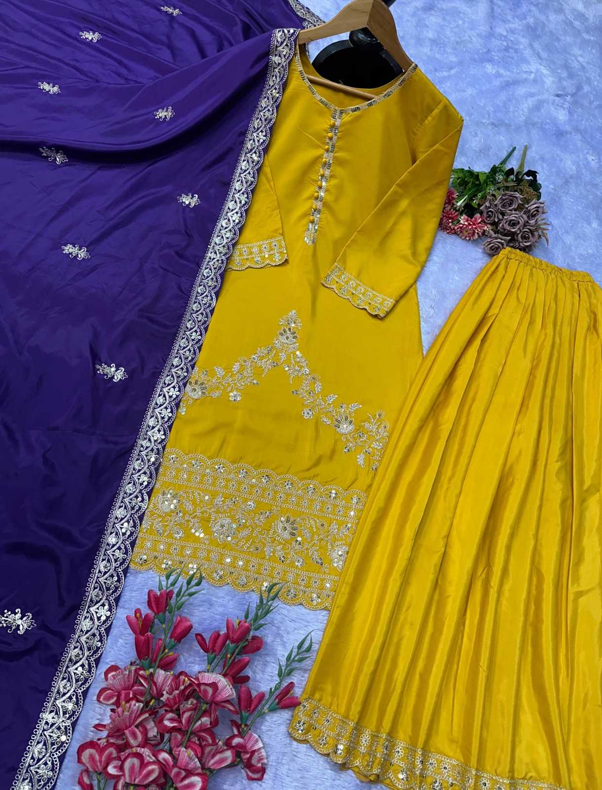 Ynf Crepe RIN222 LUNCHING Suits & Dresses Wedding Collections Wholesale Embroidery Suits Palazzo Suit Designer Suits Manufacturer