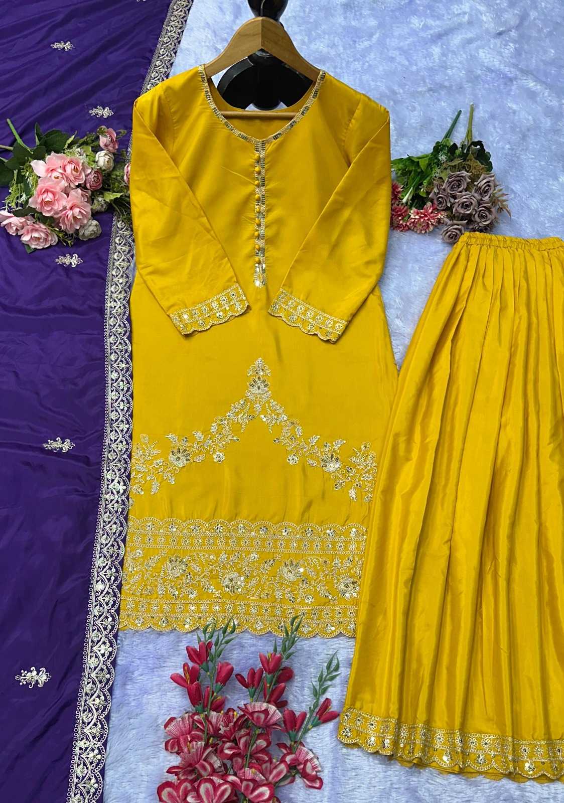 Ynf Crepe RIN222 LUNCHING Suits & Dresses Wedding Collections Wholesale Embroidery Suits Palazzo Suit Designer Suits Manufacturer