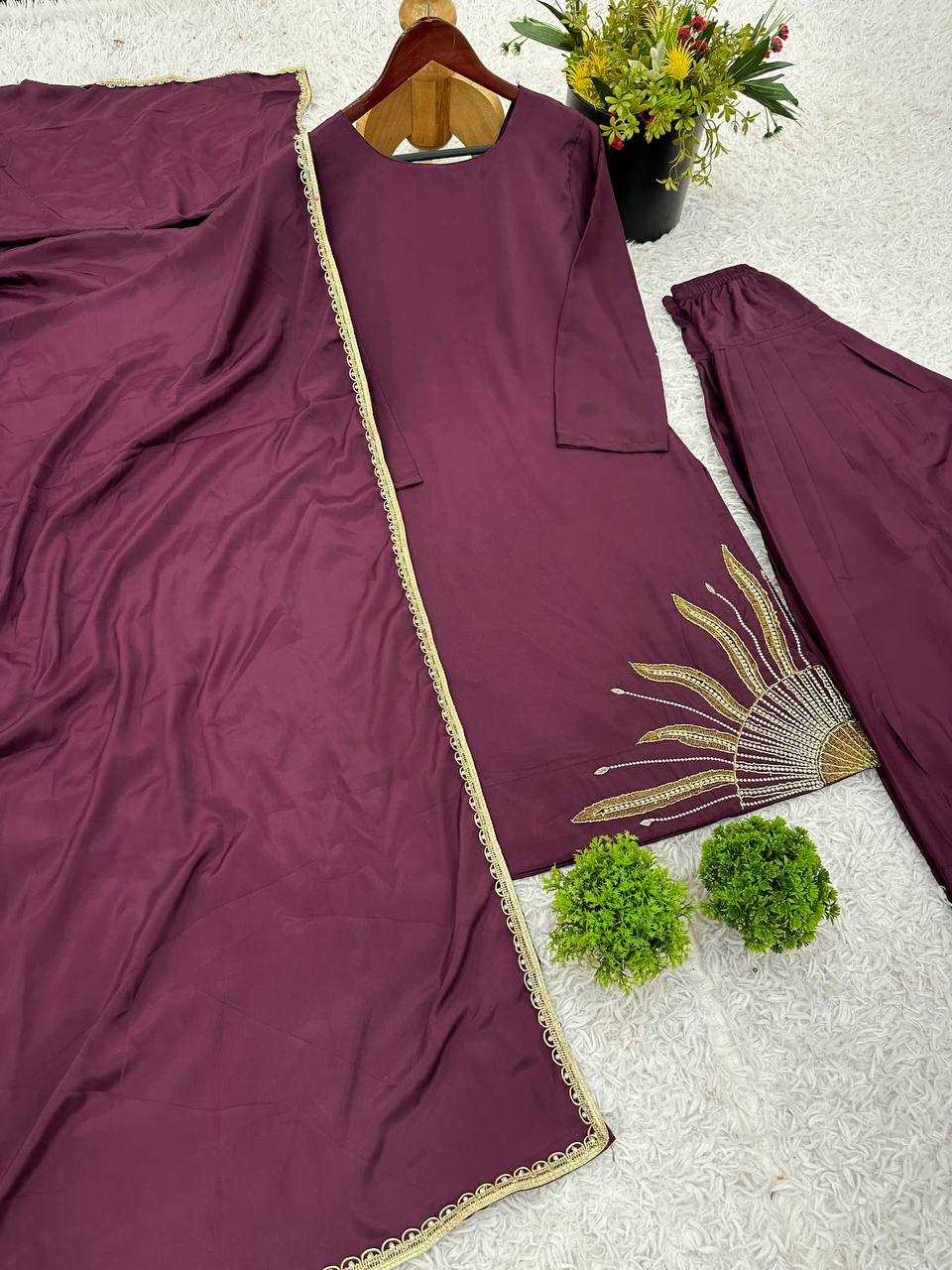 Ynf Crepe Silk KESH499 3120 Suits & Dresses Wholesale Party wear suits Silk Suits Handwork Suits Manufacturer